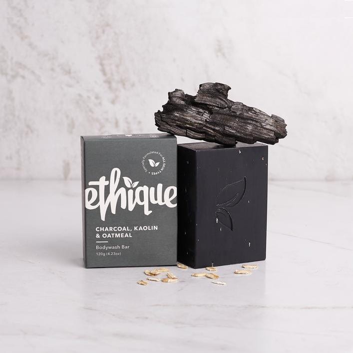 Ethique Solid Body Wash Bar Soap - Charcoal, Kaolin & Oatmeal