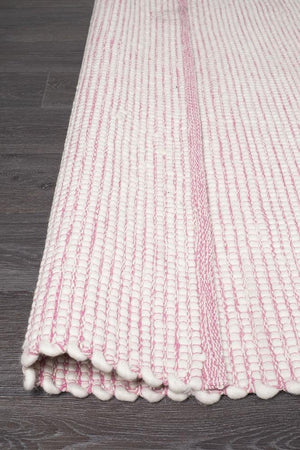 Evoke Pink wool rug — detail shot showing soft pink colourway