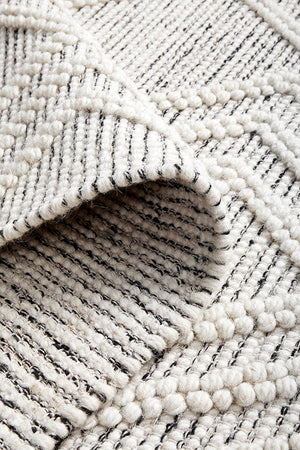 Clara flatwoven wool rug — full product shot on white background