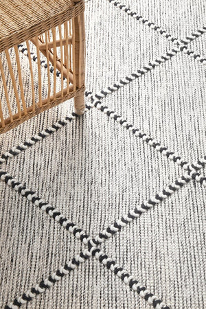 Jasmin hand loomed wool rug — top-down flat lay view