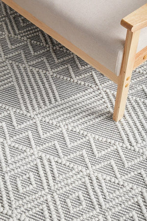 Kate flatwoven wool rug in ivory — lifestyle room shot