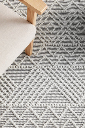 Kate hand loomed wool rug — top-down flat lay view