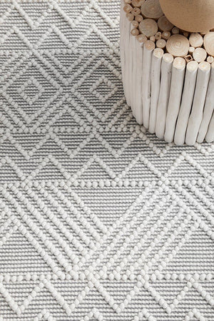 Kate flatwoven rug — ivory tones in a bedroom setting
