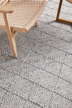 Noah hand loomed wool rug — top-down flat lay view