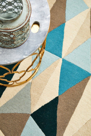 Atic Pure Wool 901 Turquoise Round Rug
