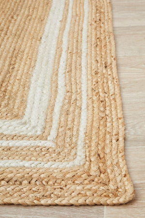 Byron 111 Natural rug — full product shot showing natural jute colourway