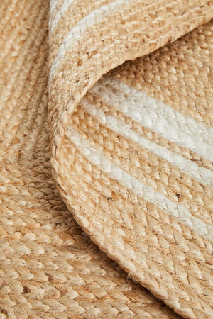 Byron 111 Natural jute rug — eco-friendly hand-braided construction detail