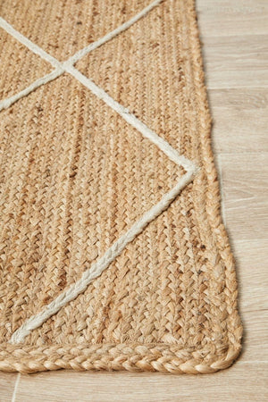 Byron 222 Natural rug — full product shot showing natural jute colourway