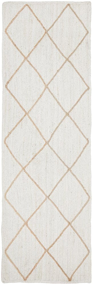 Byron 222 White rug — product shot on white background showing full braided pattern