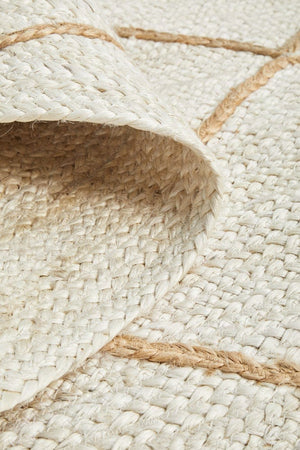 Byron 222 White Runner jute rug — eco-friendly hand-braided runner product shot
