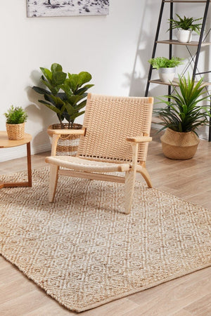 Byron 444 Natural rug — top-down flat lay showing natural jute braided pattern