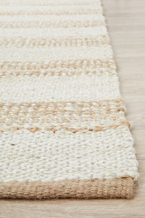 Byron 555 Natural White rug — full product shot showing natural and white two-tone colourway