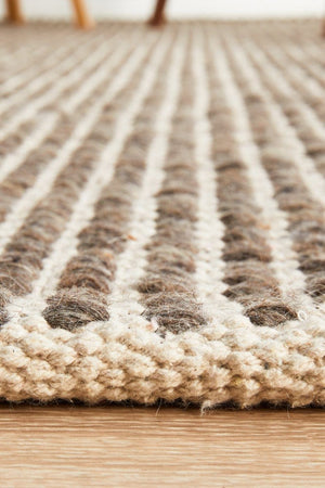 Navia brown flatweave rug — full product shot on white background