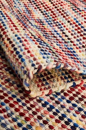 Navia Multi flatweave wool rug — product shot on white background