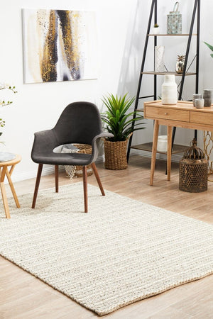 Navia 320 Grey rug — top-down flat lay showing premium grey felted texture