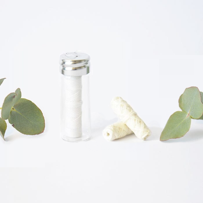 Natural Silk Mint Dental Floss Pack - Glass Jar & Refill
