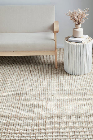 Scandi natural wool and jute runner rug — lifestyle shot in hallway setting