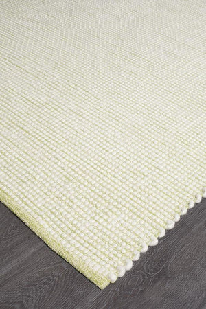 Evoke Pistachio flatweave rug — close-up of felted wool weave detail