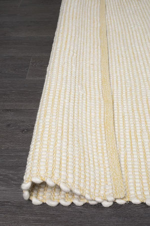 Evoke Yellow wool rug — detail shot showing sunny yellow colourway
