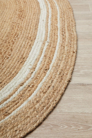 Byron 111 Natural Oval rug — full product shot showing oval form and jute colourway