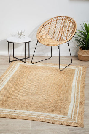Byron 111 Natural jute rug — close-up of hand-braided weave detail