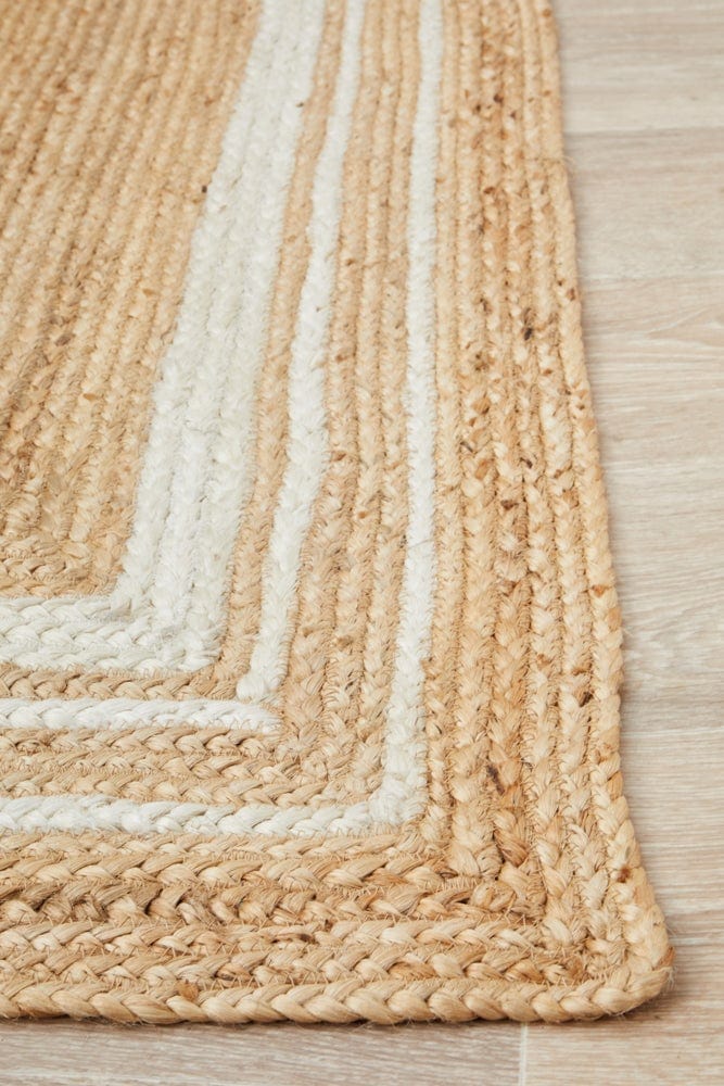 Byron 111 Natural rug — full product shot showing natural jute colourway