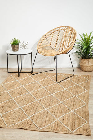 Byron 222 Natural jute rug — close-up of hand-braided weave detail