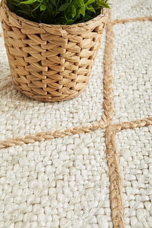 Byron 222 White Runner rug in a kitchen galley setting