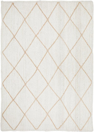 Byron 222 White rug styled in a Hamptons-inspired living room