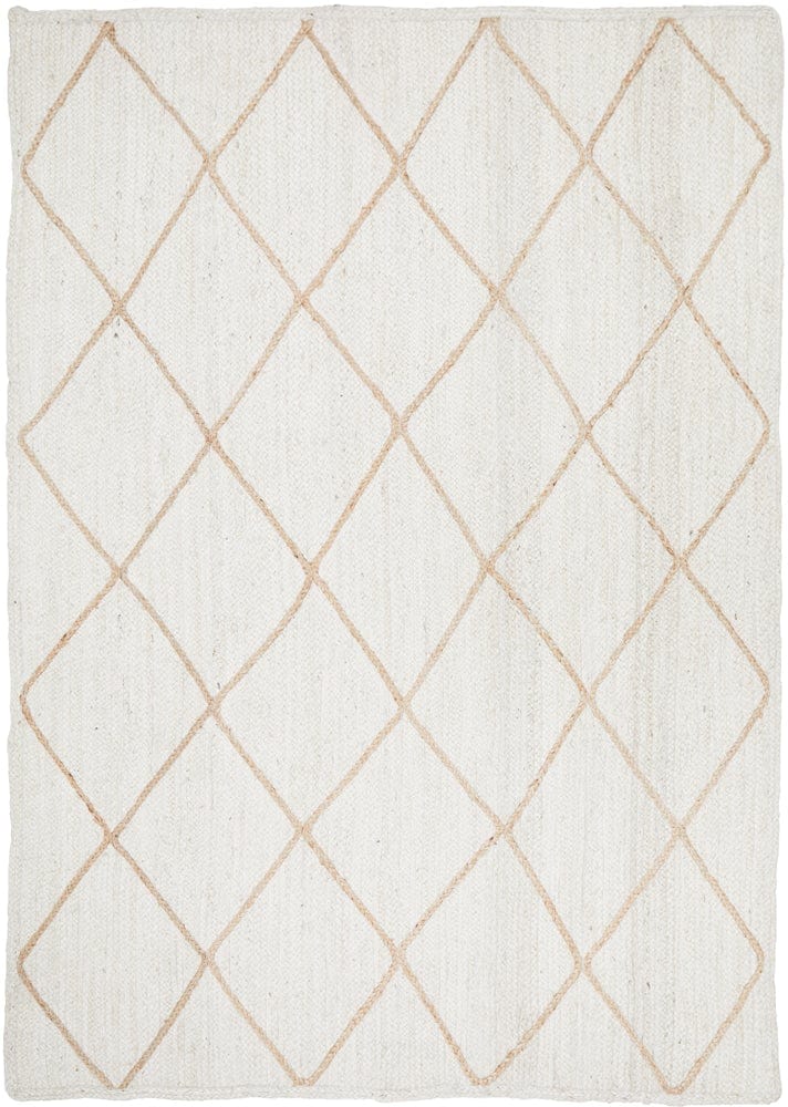 Byron 222 White rug styled in a Hamptons-inspired living room