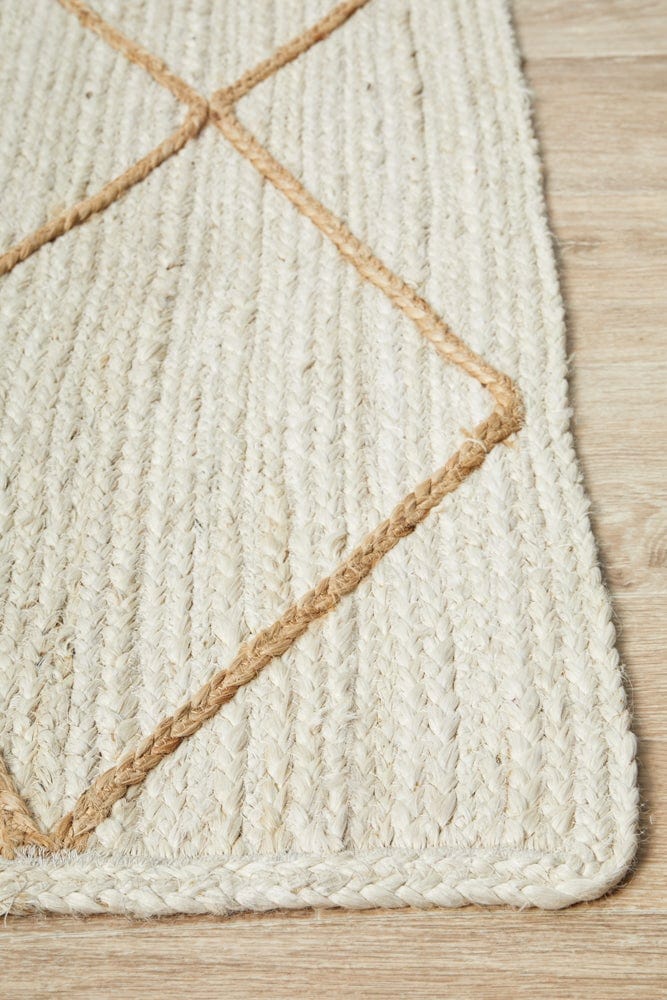 Byron 222 White rug — full product shot showing clean white colourway