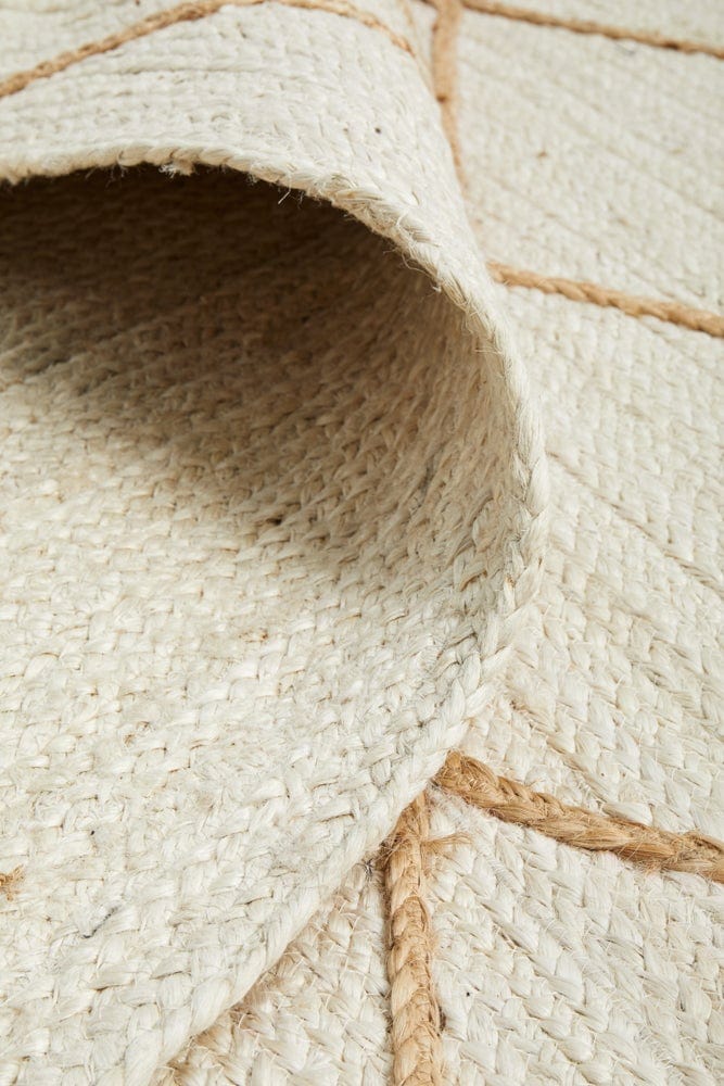 Byron 222 White jute rug — eco-friendly hand-braided construction