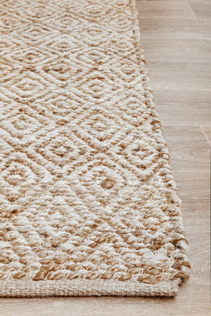 Byron 444 Natural rug — full product shot showing warm natural jute colourway