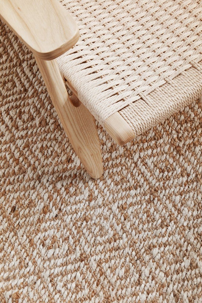 Byron 444 Natural rug in a coastal dining room setting