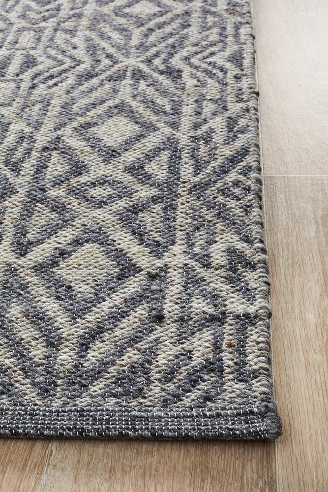 Sammy wool rug styled in a contemporary living room