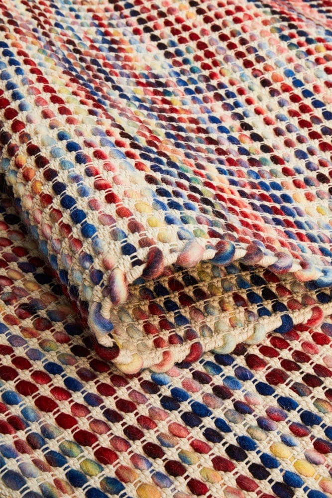 Navia Multi flatweave wool rug — product shot on white background