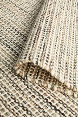 Navia Natural flatweave wool rug — product shot on white background