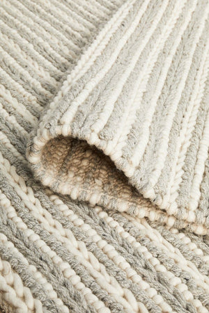Navia 320 Grey felted wool rug — product shot on white background
