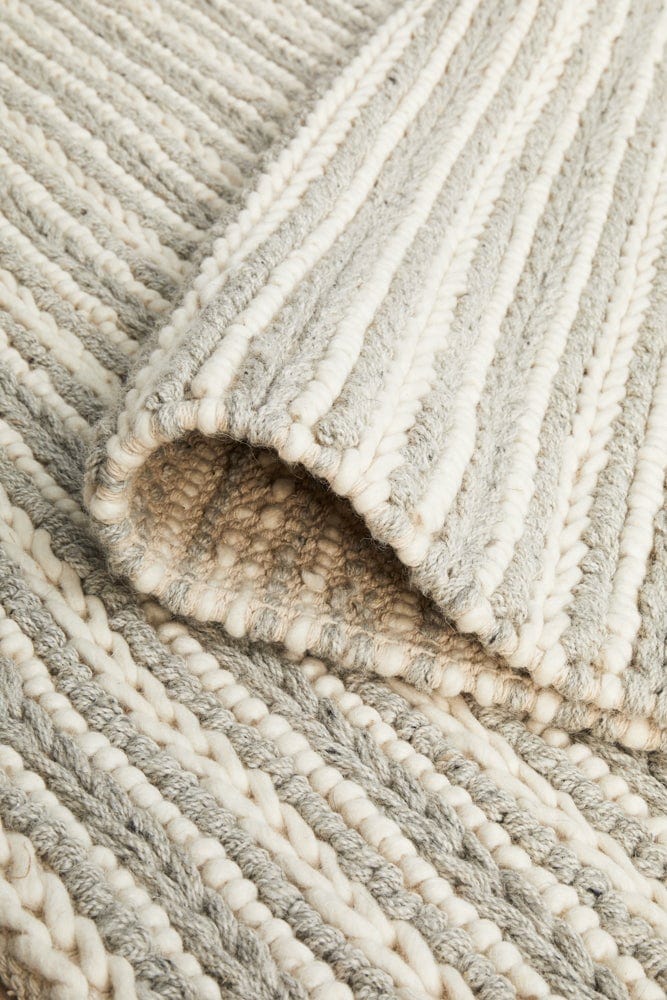 Navia 320 Grey felted wool rug — product shot on white background